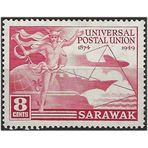 Sarawak 1949 SG167 8c Carmine UPU Mounted Mint . ..