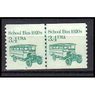 2123 3.4c School Bus Very Fine MNH Dry Gum CNP Left 2 PA0626