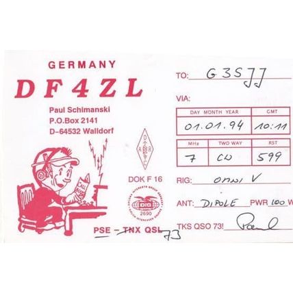 Walldorf German Amateur Radio Station QSL Postcard
