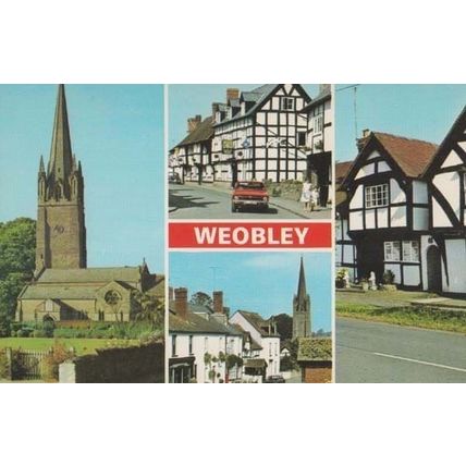 Weobley Hereford 1970s Multi View Postcard incl RAC Pub Sign Mint