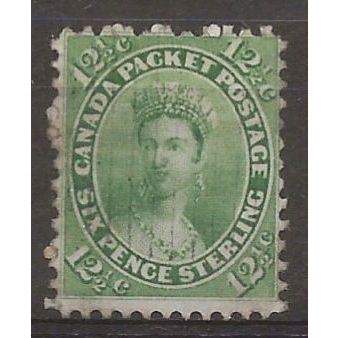 Canada (Colony of) 1859 SG40 12 1/2c Pale Yellow-Green Good/Fine Used ..