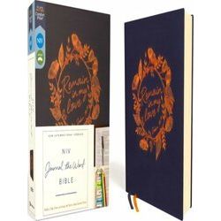 Niv, Journal the Word Bible, Cloth Over Board, Navy, Red Letter Edition, Comfort