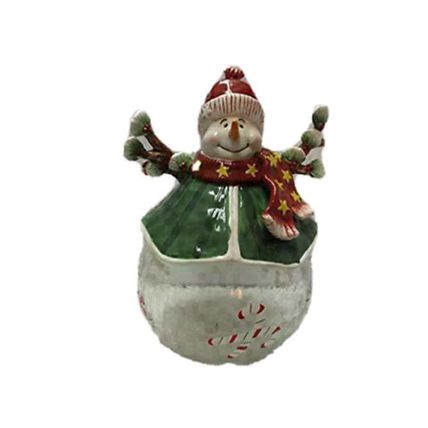 Jovial Snoman 2 Piece Holiday Cookie/Candy Jar
