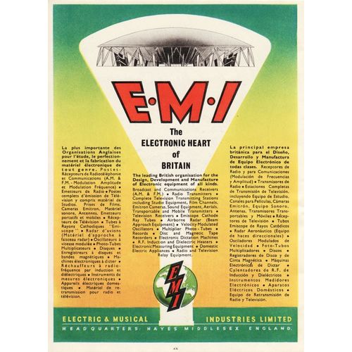 Vintage 1951 Advert EMI Electric & Musical Industries Electronic Heart Britain