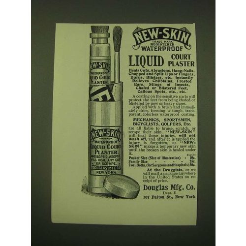 1902 New-Skin Liquid Court Plaster Ad - New-Skin trade mark registered