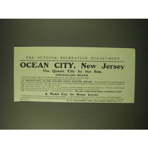 1902 Ocean City, New Jersey Ad - The Queen City by the Sea
