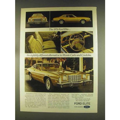 1976 Ford Elite Ad - Stylishly Different