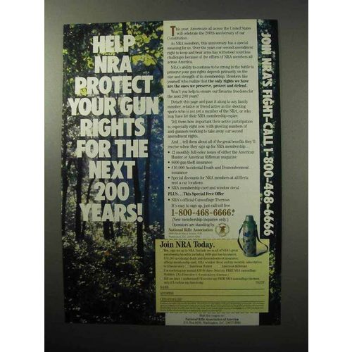 1987 National Rifle Association Ad - Protect Gun Rights