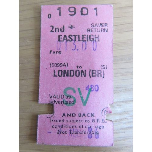 BR Eastleigh - London (BR) Rtn Ticket 1986