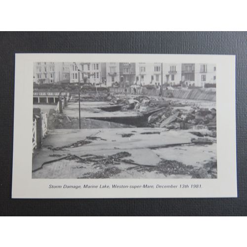 Storm Damage, Marine Lake, Weston Super Mare Dec 13th 1981 Postcard #1