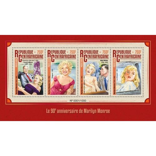 CENTRAL AFRICA 2016 SHEET MNH MARILYN MONROE 2