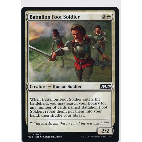 Magic the Gathering MTG Core Set 2020 007/280 Battalion Foot Soldier