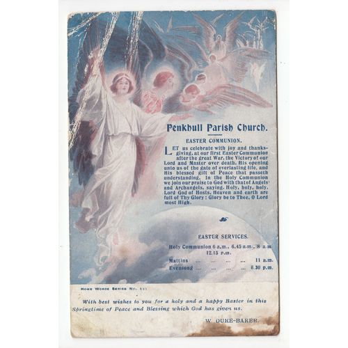 Penkhull Parish Church Easter Services Plain Back Creased Postcard