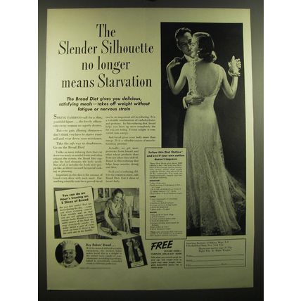 1939 American Institute of Baking Ad - The slender silhouette no longer means