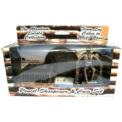 Lincoln Memorial 3-Piece Die Cast Metal Collectible Pencil Sharpener Set