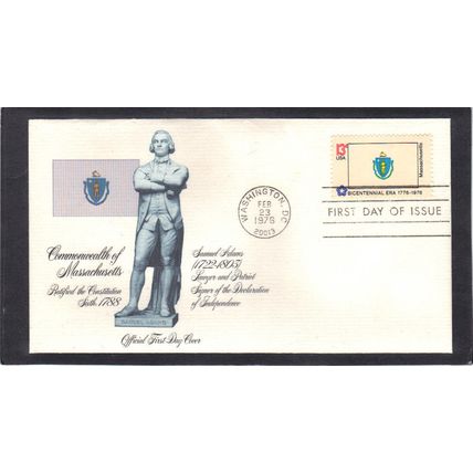 FDC Fleetwood 1638 13c Massachusetts (Cachet-U/A) CV01177