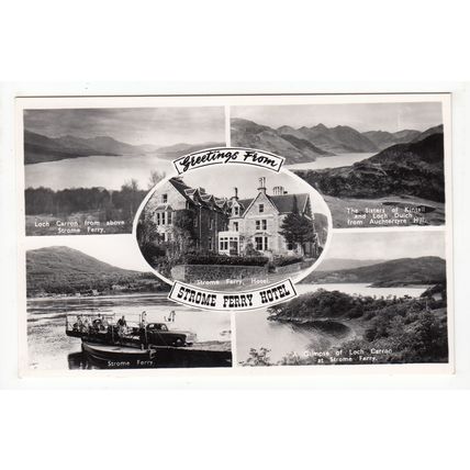 Strome Ferry Hotel Loch Carron Postcard RP Ross-shire J B White