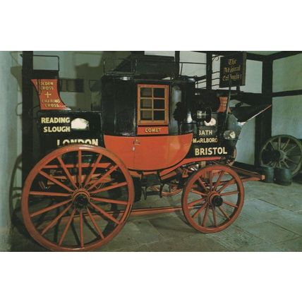 Comet Road Coach Reading Slough Bristol Horse Carriage Postcard