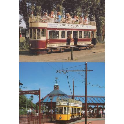 Seaton & Tramways Bus Kingfisher Pub Advertising 2x Postcard s
