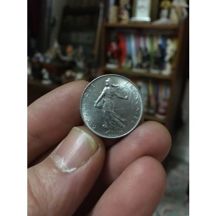 France 1961 1 French Franc AUNC Nickel Coin KM# 925.1