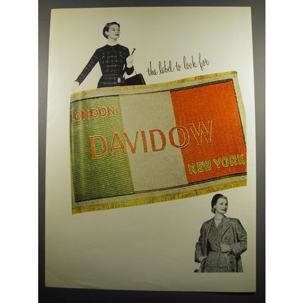 1955 Davidow Fashion Ad - The label to look for
