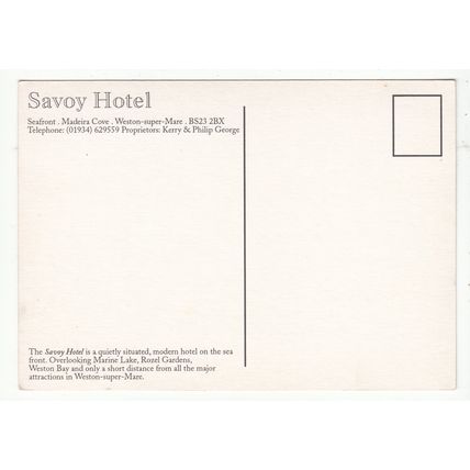 The Savoy Hotel Madeira Cove Weston-Super-Mare Postcard