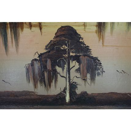 Rare Very Large HighwayMen James Gibson Antique Painting Upson Board 40 X 24.5