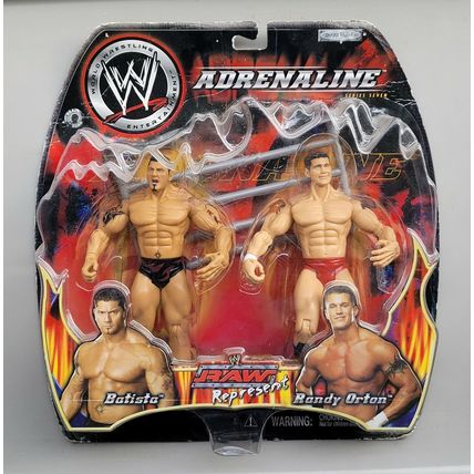 wwe wwf ljn classic superstars adrenaline 7 batista & randy orton figures