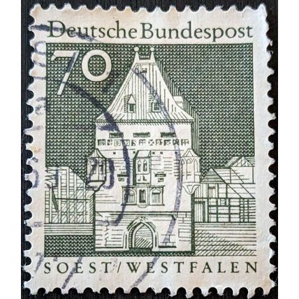 STAMP GERMANY WEST SG1375 1967 70pfg Osthofen Gate Soest Used