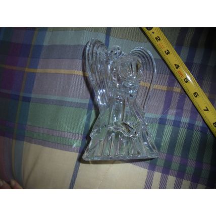 Crystal GLASS FEMALE ANGEL Candle Holder 7 3/4" Tall! Stunning! $14.00 obo!