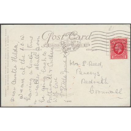 AR Quinton - Blackgang Chine, Isle of Wight, 1936 - Salmon Postcard