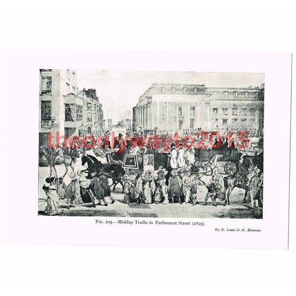 Midday Traffic, Parliament Street , London, c1829, Book Illustration, c1938