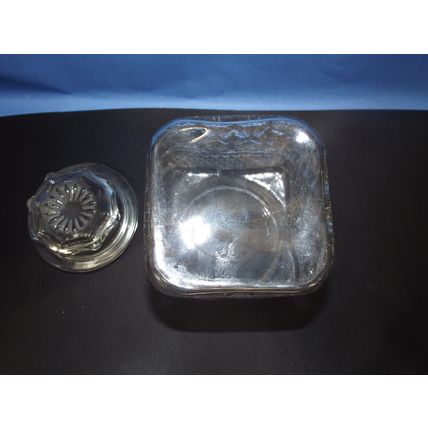Anchor Hocking Wexford Clear Glass Square Canister Lid Apothecary Candy Jar 6.5"