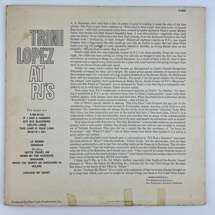 Trini Lopez – Trini Lopez At PJ's Vinyl LP Record Album R-6093