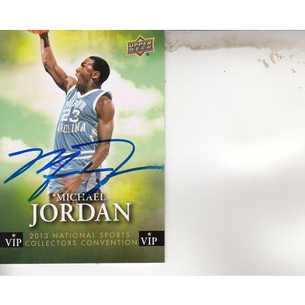 MICHAEL JORDAN 2013 AUTOGRAPHED NORTH CAROLINA TO CHICAGO BULLS HOF WORLD CHAMP