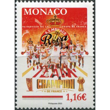 Monaco. 2023. AS Monaco in France Basketball Championship (MNH **) Stamp
