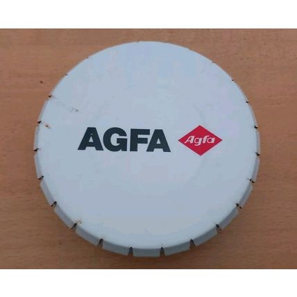 Vintage AGFA Small Storage Tin White Metal