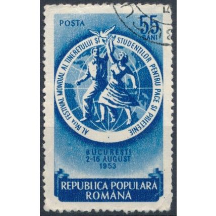 4th World Youth Festival: 55b - Romania 1953 - F H - MiNr 1436