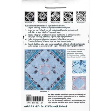 Erica Fortgens. Embossing Stencil. Patchwork 1A. Cardmaking Scrapbooking Crafts