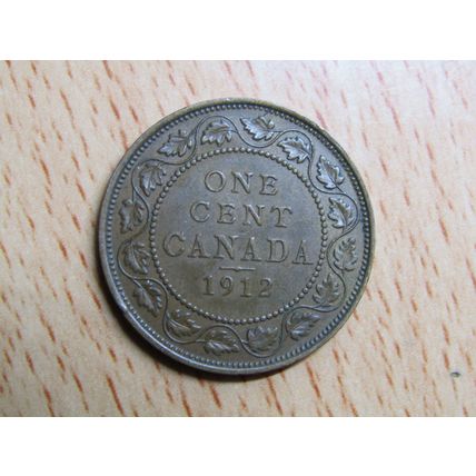 1912 King George v 1 Cent Canada (good grade) Coin