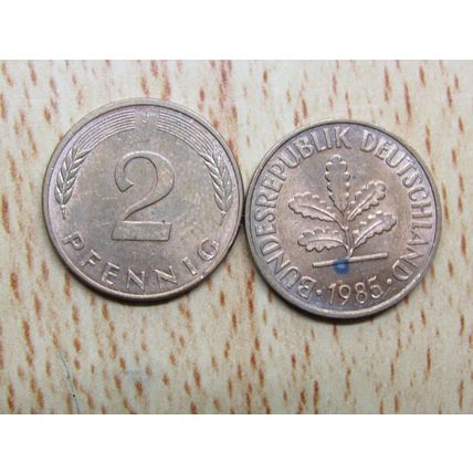 1985j 2 Pfennig Germany Coin