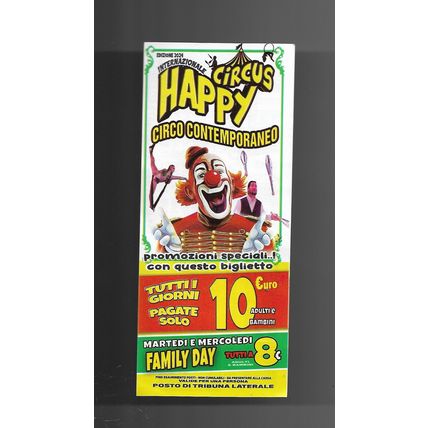Biglietto Ingresso Circo - Circus Happy 02 - misura cm. 14x6