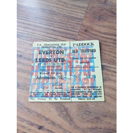 1968 FA Cup Semi Final Programme, Ticket & Newspaper – Everton vs Leeds Utd