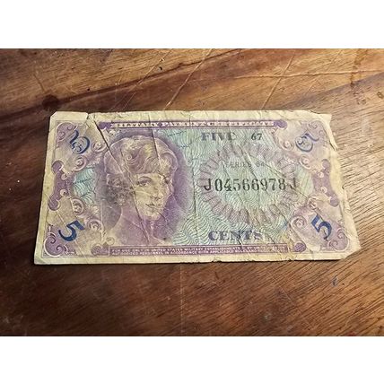 Military payment certificate 5 cents 1967