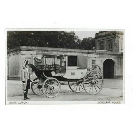 State Coach, Longleat House, Wiltshire, RP Postcard.