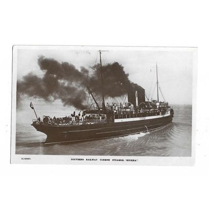 Southern Railway Turbine Steamer, Riviera, RP Postcard.
