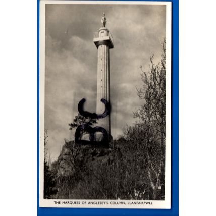 Rp Postcard Marquess Of Angleseys Column Llanfairpwllgwyngyll Anglesey Nr Bangor