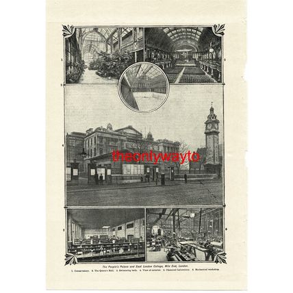 Peoples Palace, East London College, Mile End, London, Book Illustration, c1907