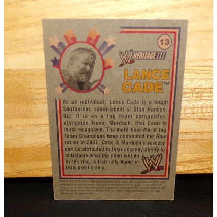 TOPPS HERITAGE III 2007 WWE LANCE CADE CARD #13