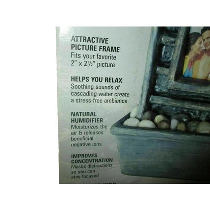Homedics Envirascape Relaxation Photo Fountain Picture Frame 2" x 2 1/2" Picture